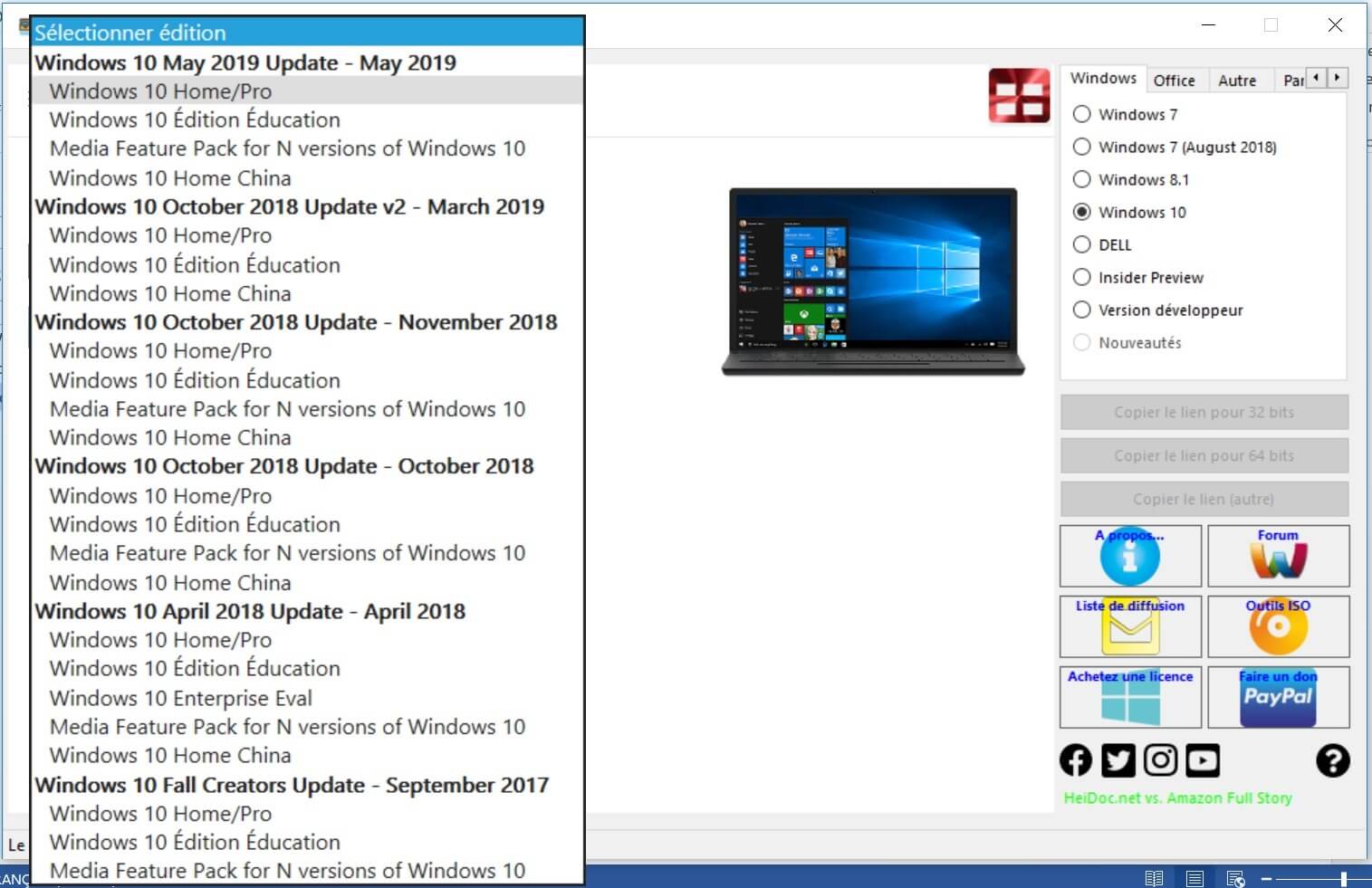 Les Éditons Windows 10